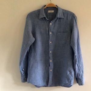 Men’s 100% linen Uniqlo button down